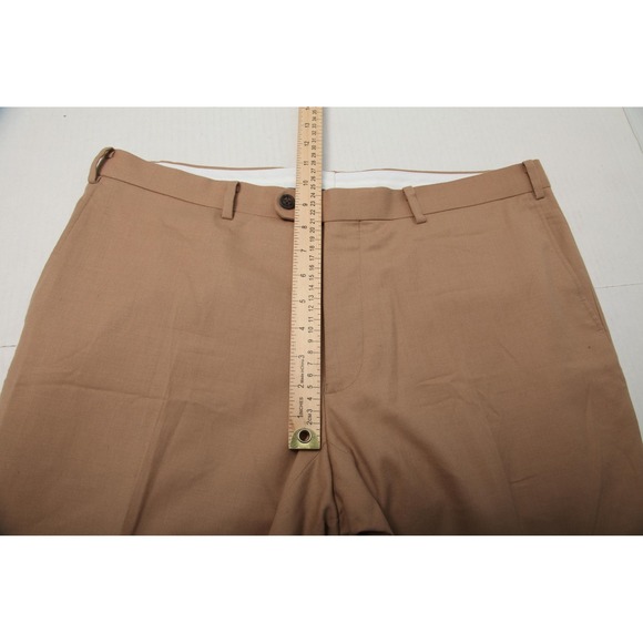 Indochino Pants Mens 38x29 Tan Wool Blend Dress Slacks Flat Front Office - Picture 9 of 14